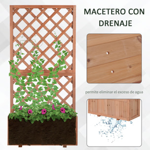 Jardinera con Enrejado de Madera para Cultivo Plantas Flores 72,5x31,5x149,5 cm