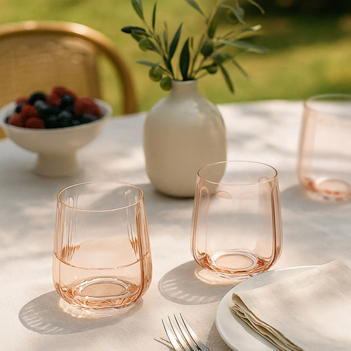 Lot de 4 gobelets en verre 52,5cl rose RIVIERA
