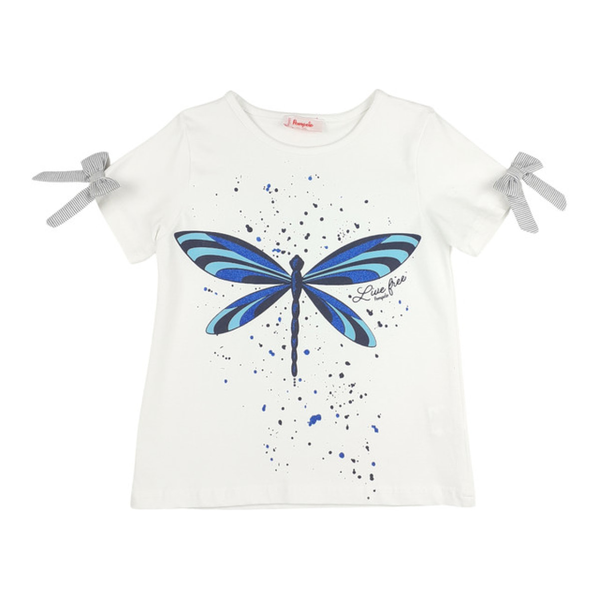 TSHIRT JERSEY BIANCO STAMPA LIBELLULA