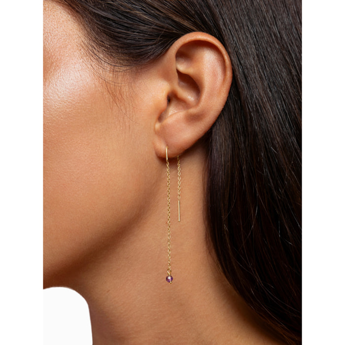 Orecchino Drop Raspberry Argento Placcato Oro