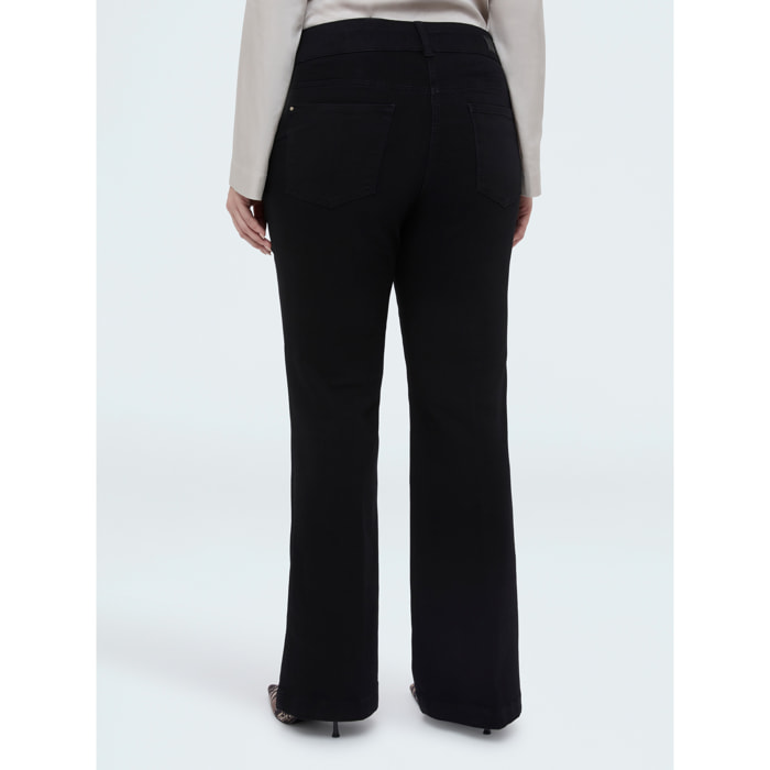 Fiorella Rubino - Jeans Flare lavado black - Negro