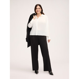 Fiorella Rubino - Camicia plissé in georgette - Bianco
