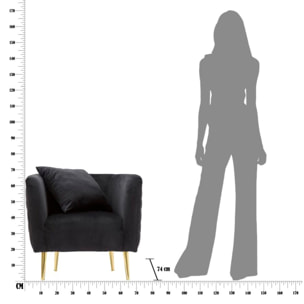 POLTRONA BUCAREST NEROCM 76X74X71