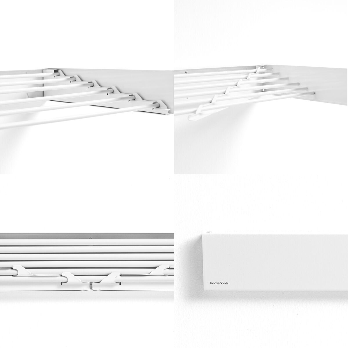 Stendibiancheria da parete pieghevole estensibile retrattile Dryva 100 InnovaGoods