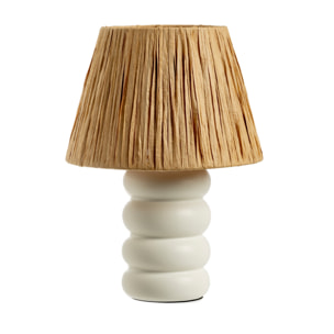 Lampada Da Tavolo Comodino Ricaricabile Accensione On/Off Modello Atene Small Bianco