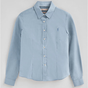 Camicia celeste slim fit con logo Rigby Go