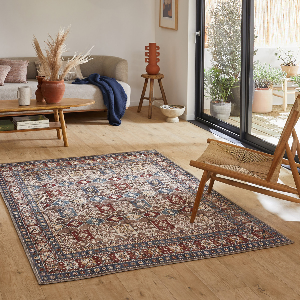 Carry - tapis vintage à motif persan lavable en machine à 30°c, multicolore