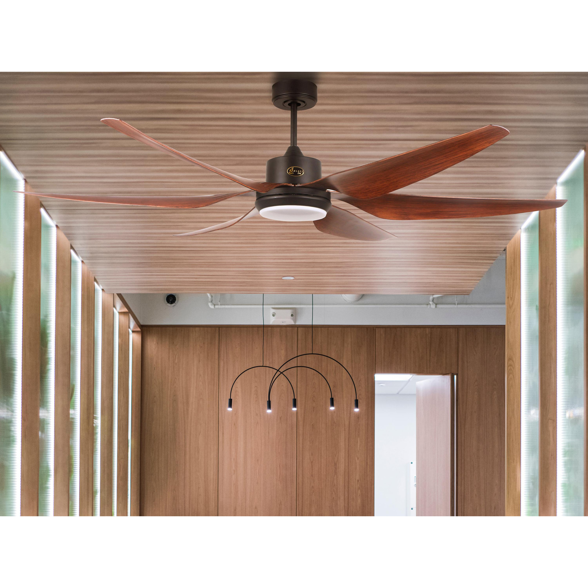 Ventilador de Techo ø166 cm con LED y Wifi Reversible Hypersilence URIKAINE BK DW KLASSFAN