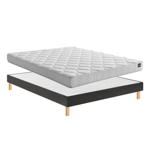 Ensemble SINGULAR 2 places|H 18 cm avec sommier ferme|confort ferme
