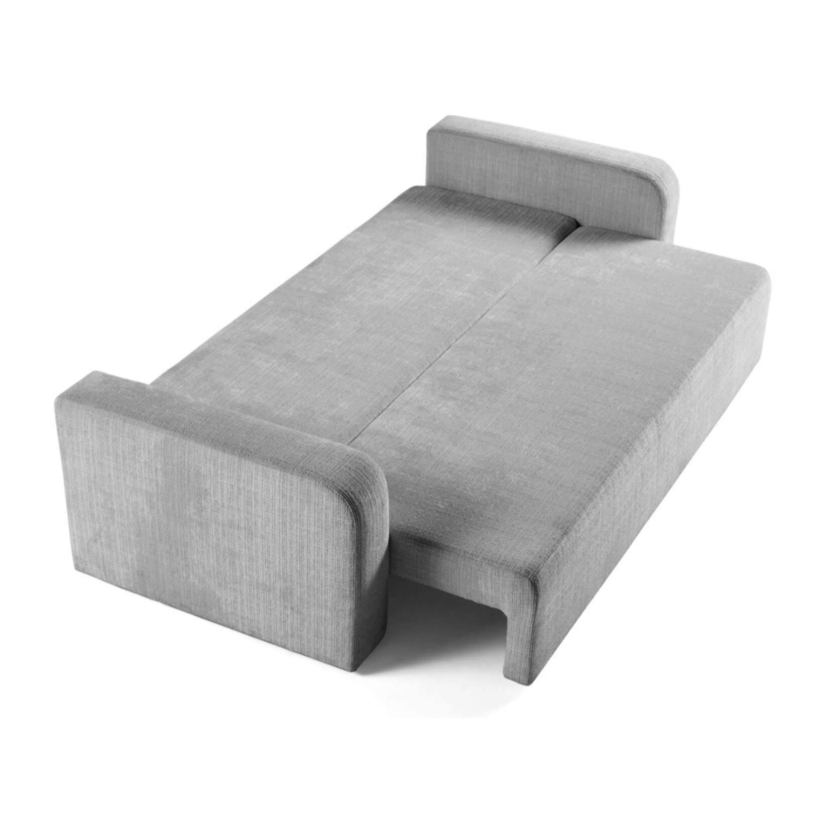 Miro - canapé droit 3 places - convertible avec coffre - en velours texturé - Gris