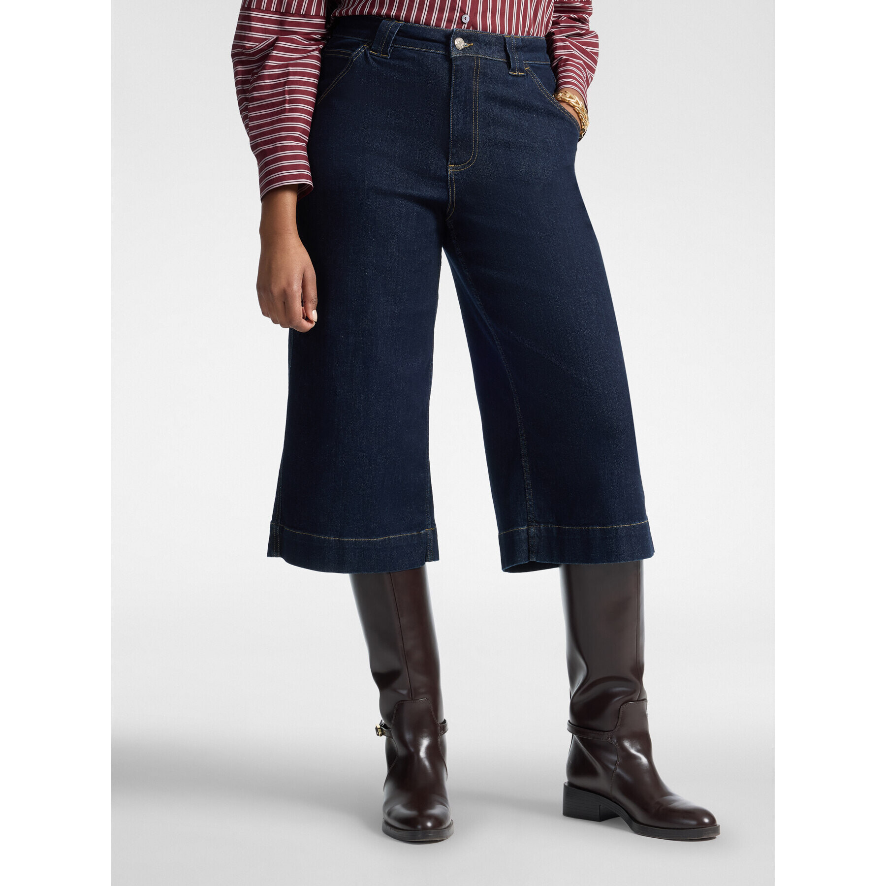 Elena Mirò - Jeans wide leg "Gea" en denim - Azul