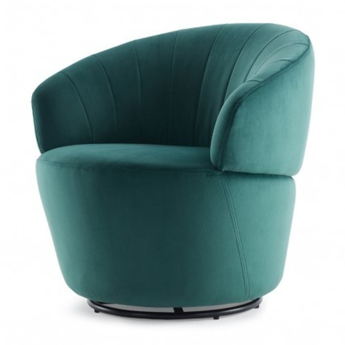 Fauteuil rond pivotant en velours - ROMANE