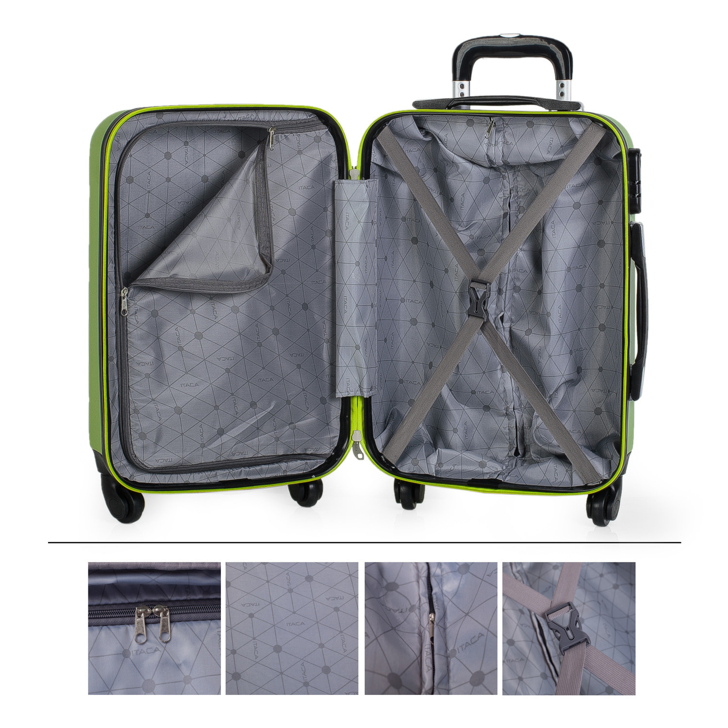 Juego De Maletas Rígidas Abs Itaca Simoa Pistacho