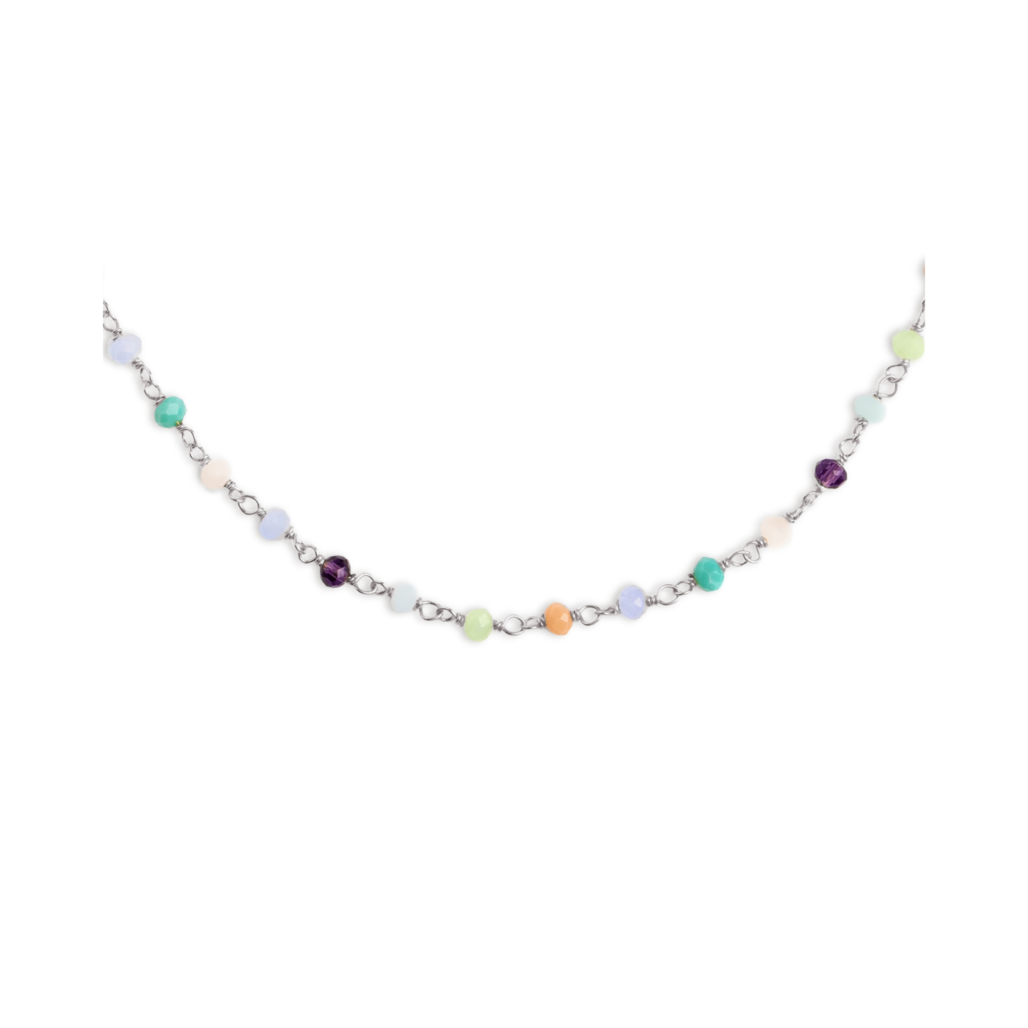 Collar Crystals Colors Plata