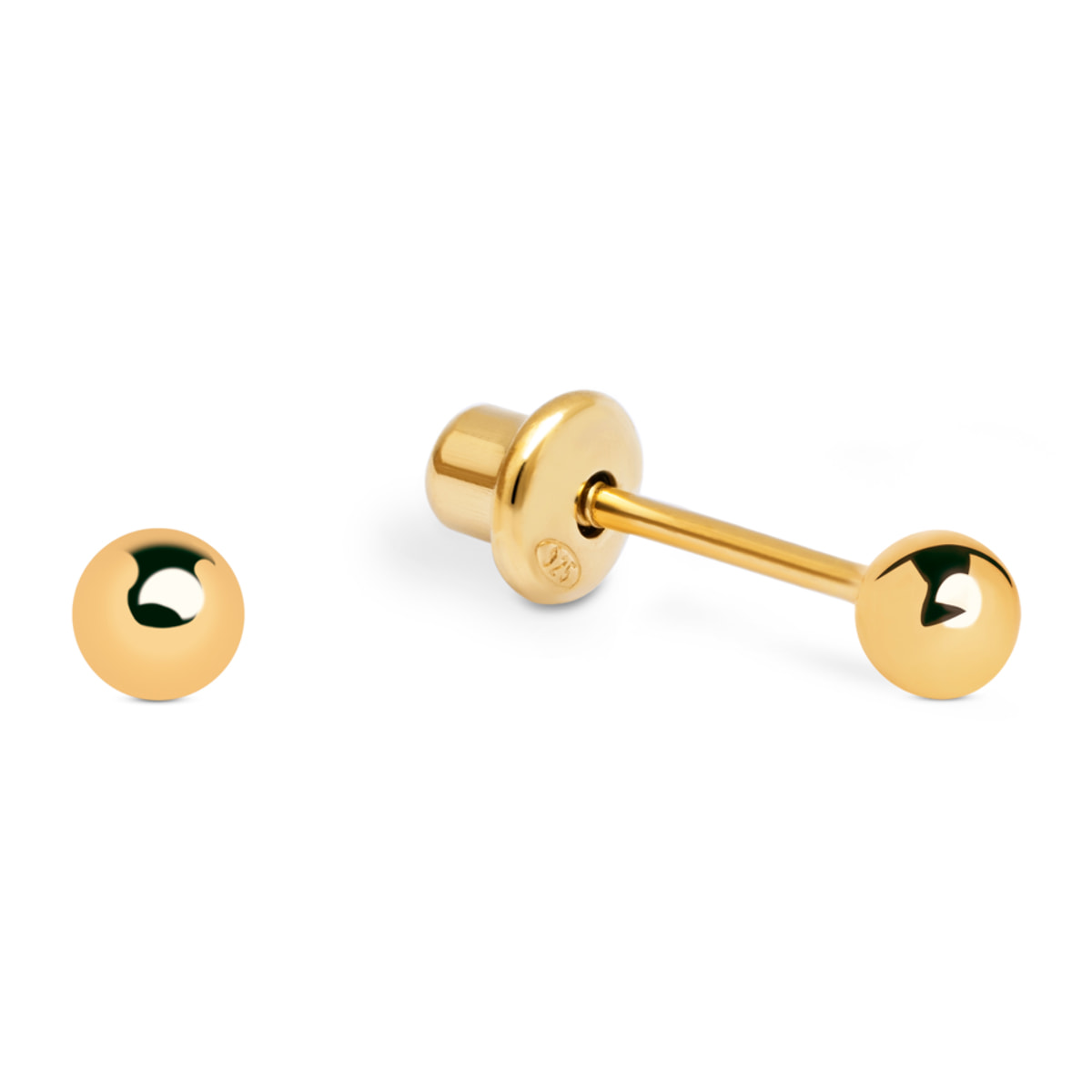 Orecchino Mini Dots 3Mm Argento Placcato Oro