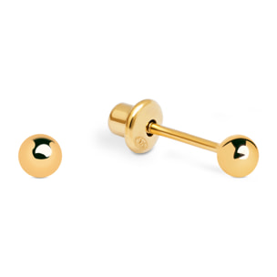 Orecchino Mini Dots 3Mm Argento Placcato Oro