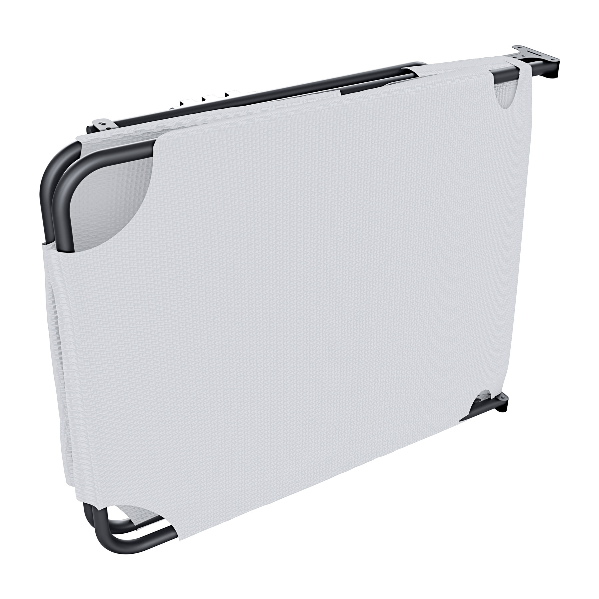 Coppia Di Lettini Pieghevoli Prendisole Senza Tettuccio Parasole Schienale Reclinabile Regolabile Struttura Metallo Sedia Sdraio 187x53x24Cm Bianco