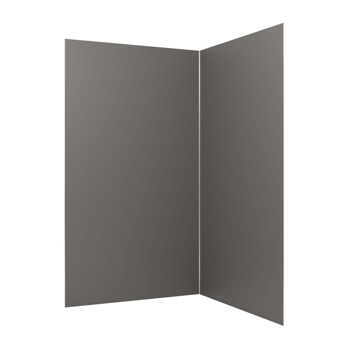 Pack 2 Panneaux Muraux en Aluminium Gris 120x210 cm + Profilés Chrome