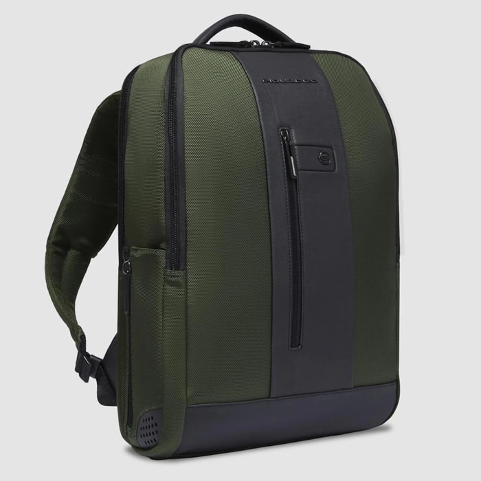 Piquadro Zaino porta pc 15,6 in tessuto riciclato