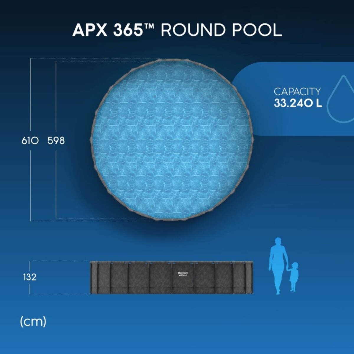 Bestway Piscine hors sol ronde APX 365 Solo Pool 610 x 132 cm Bestway