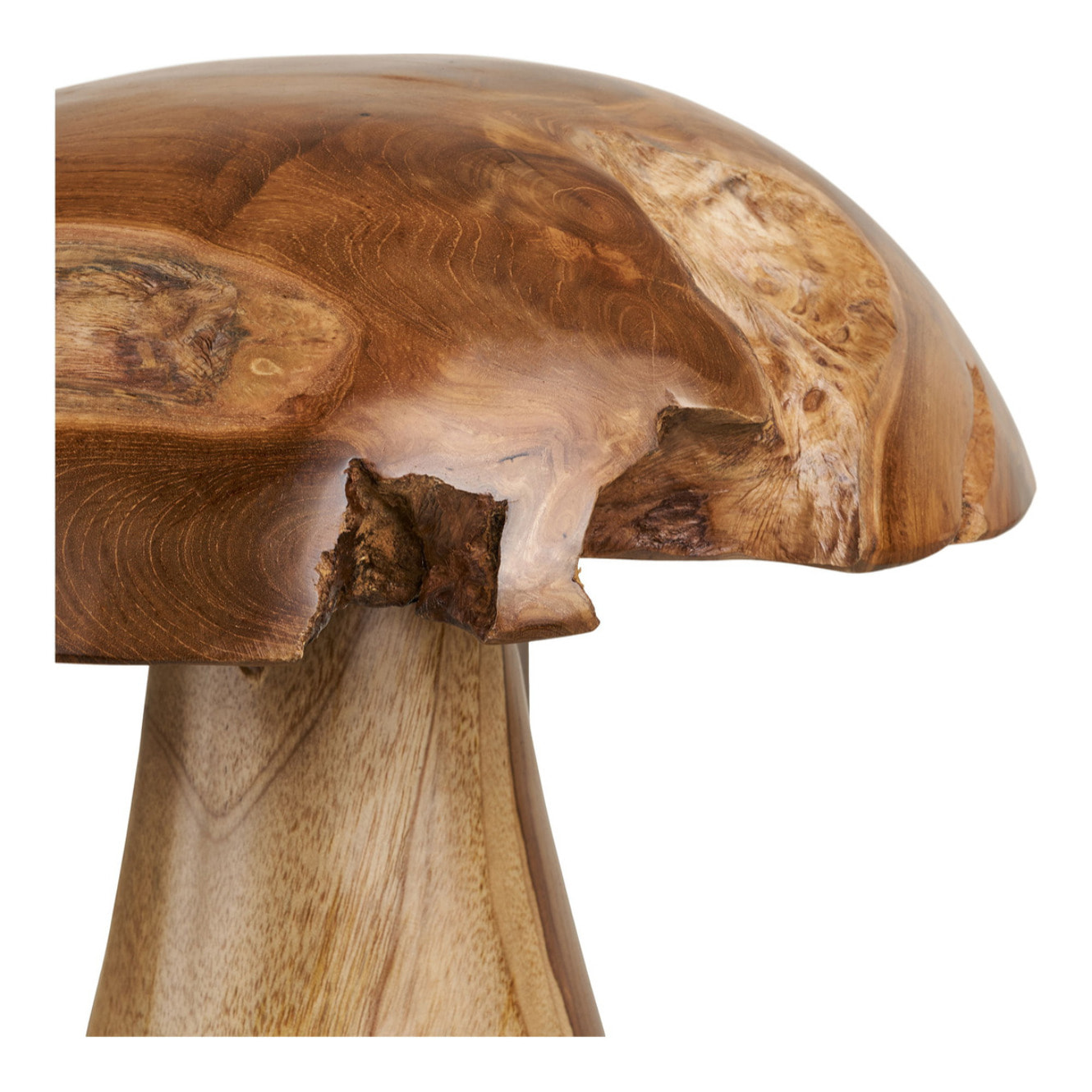 Funghi decorativi Kodi in teak naturale, set di 2