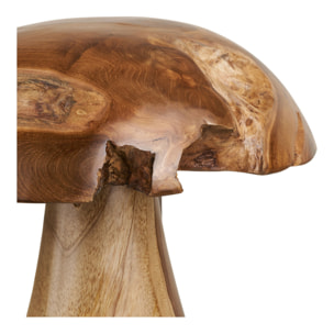 Funghi decorativi Kodi in teak naturale, set di 2