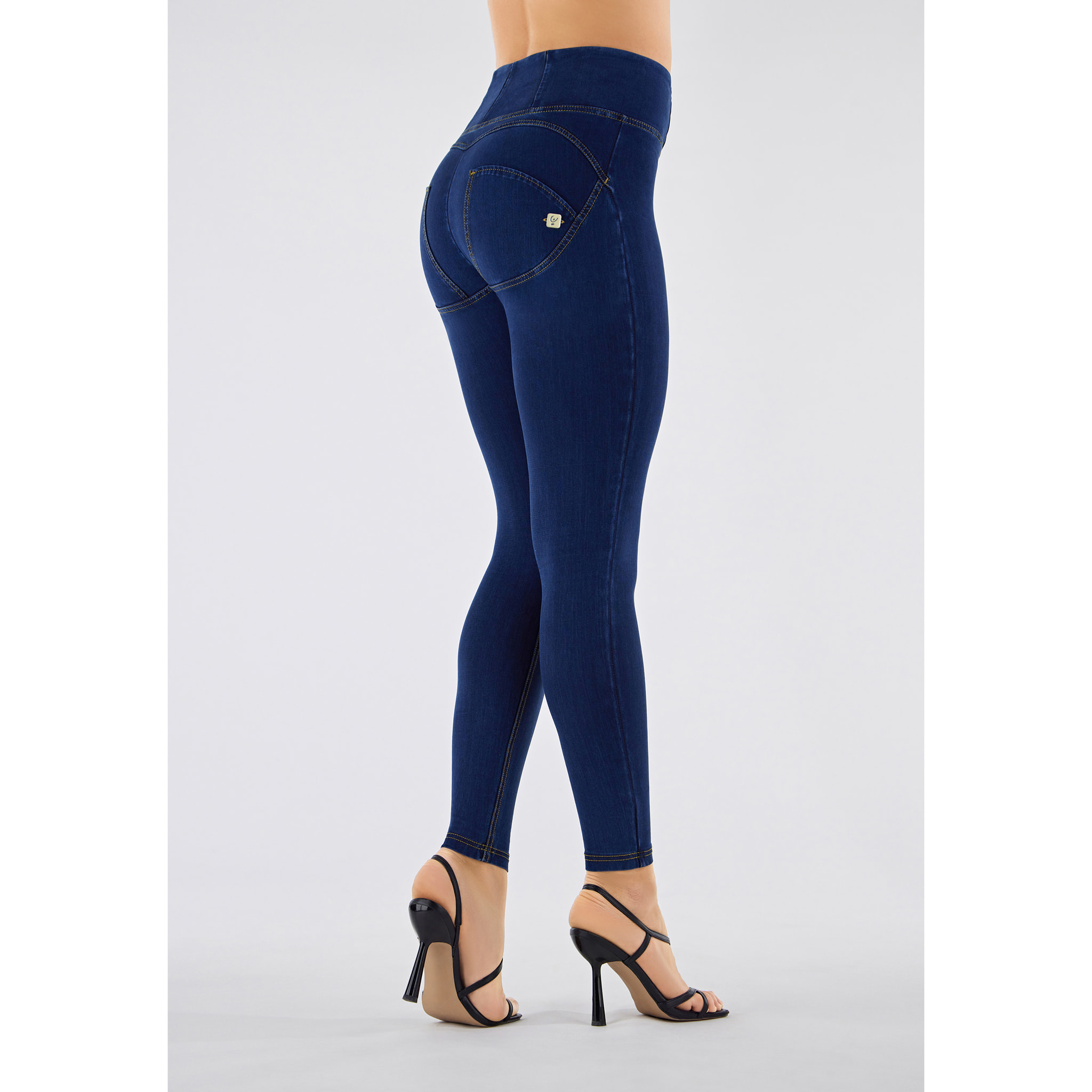 Pantaloni push up WR.UP® effetto denim superskinny vita alta