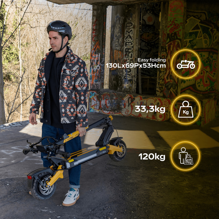 Trottinette Électrique Adulte UrbanGlide  1000GT DUO Moteur -  2800W -  Autonomie Jusqu'a 100 km - Pneu Cross 10" Tubeless - Batterie 58V/23Ah - Poids 33Kg