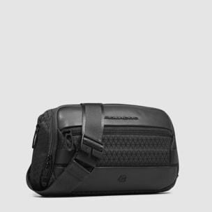 Piquadro Marsupio espandibile in tessuto riciclato con sistema di sicurezza antifurto e protezione RFID