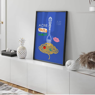 Affiche encadrée pasta art graphique Affiche + cadre en métal - Noir