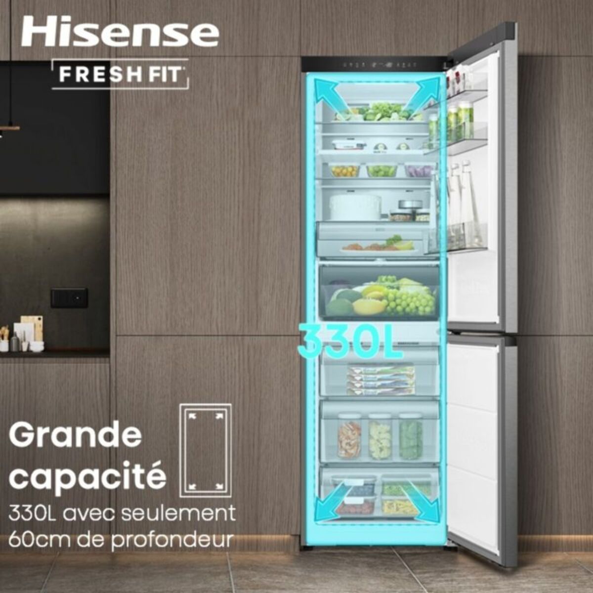 Réfrigérateur combiné HISENSE RB3K330SAIC