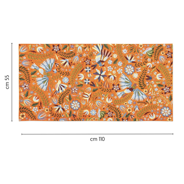 Tappeto Excelsa Mexican Flowers in poliestere 55x110 cm multicolore