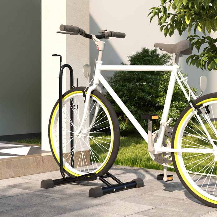 Râtelier vélo - porte-vélo autoportant - compatible roues 6-28 pouces - antidérapant - métal noir