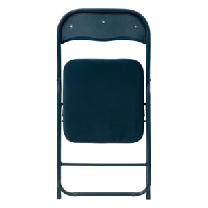 Chaise pliante en velours bleu
