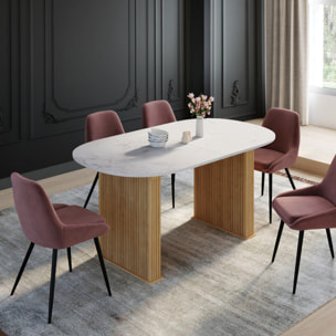 Table à manger extensible Marceau 160-200cm effet marbre