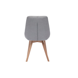 Chaises en tissu effet velours texturé gris clair et bois clair (lot de 2) ALESS