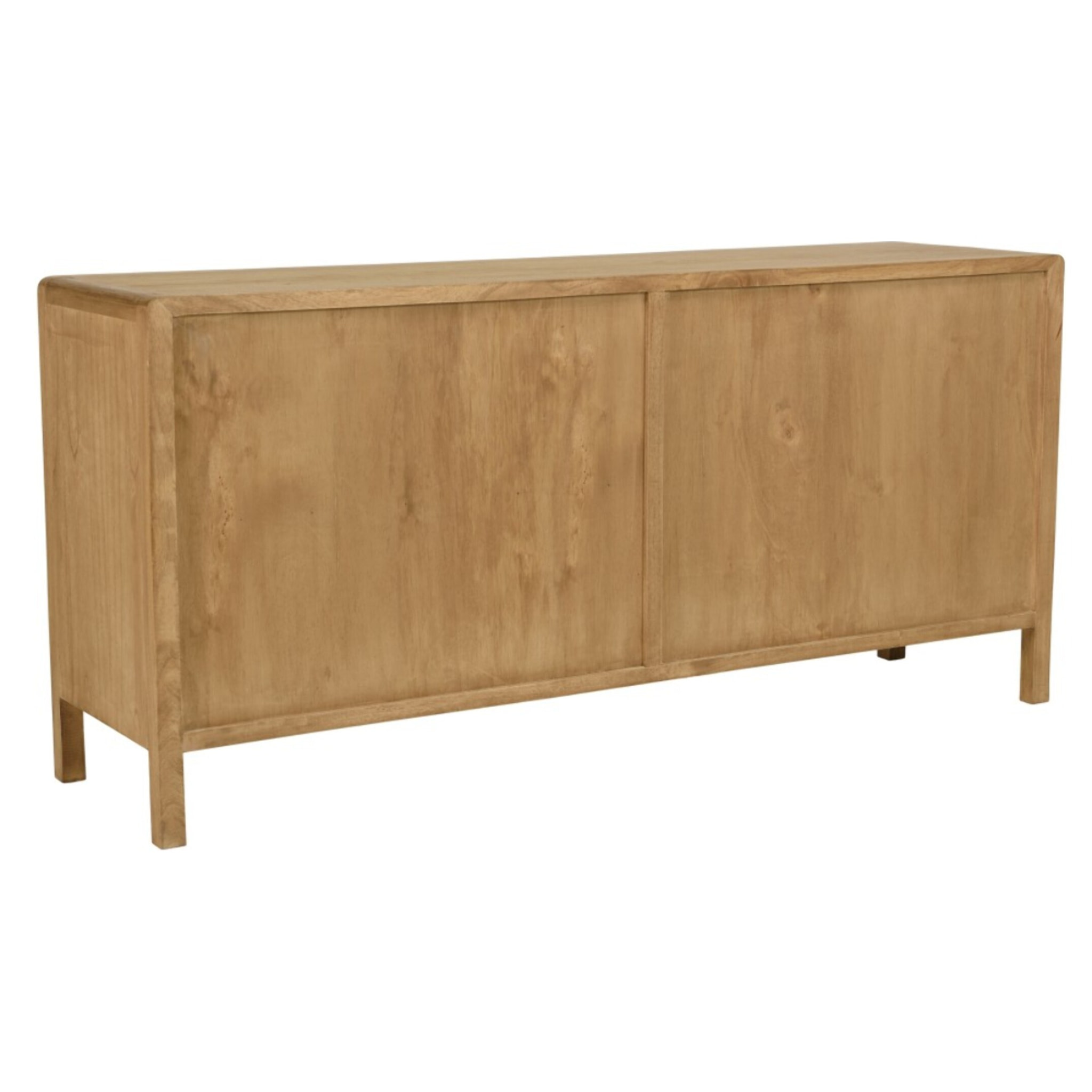 AMY - Buffet 4 portes 170cm en bois de mindi et rotin naturel