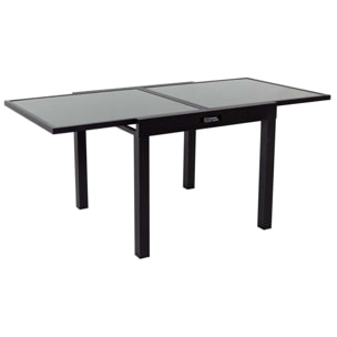 Table extensible et chaises de jardin en aluminium "Porto 8" - Phoenix - Noir/Gris foncé - 1 Table 90/180 + 8 Fauteuils