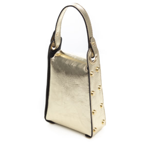 Alviano borsa a mano donna. Pelle scamosciata autentica finitura laccata lucida.