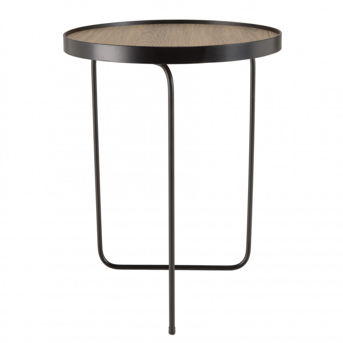 FLEUR - Table d'appoint ronde 40x40cm mocha pieds asymétriques métal