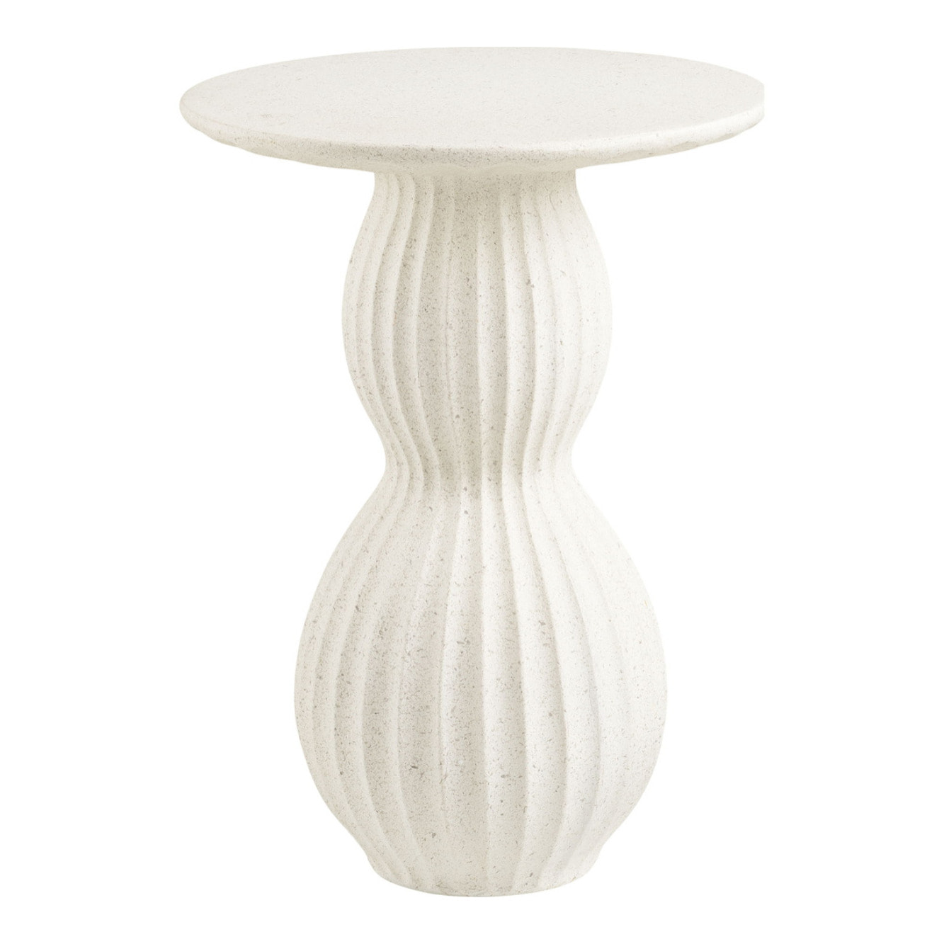 Tavolino da appoggio Newtown in fiberclay bianco forma organica ø40x55 cm