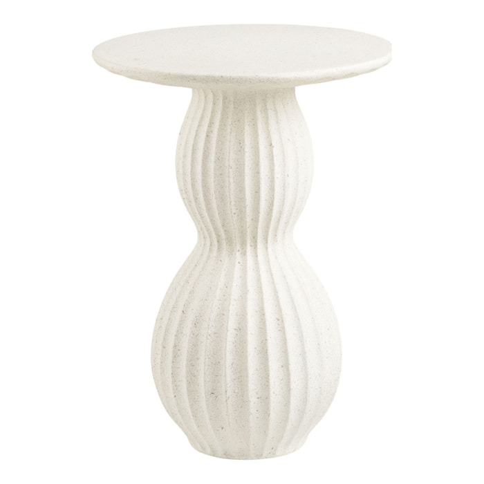 Tavolino da appoggio Newtown in fiberclay bianco forma organica ø40x55 cm