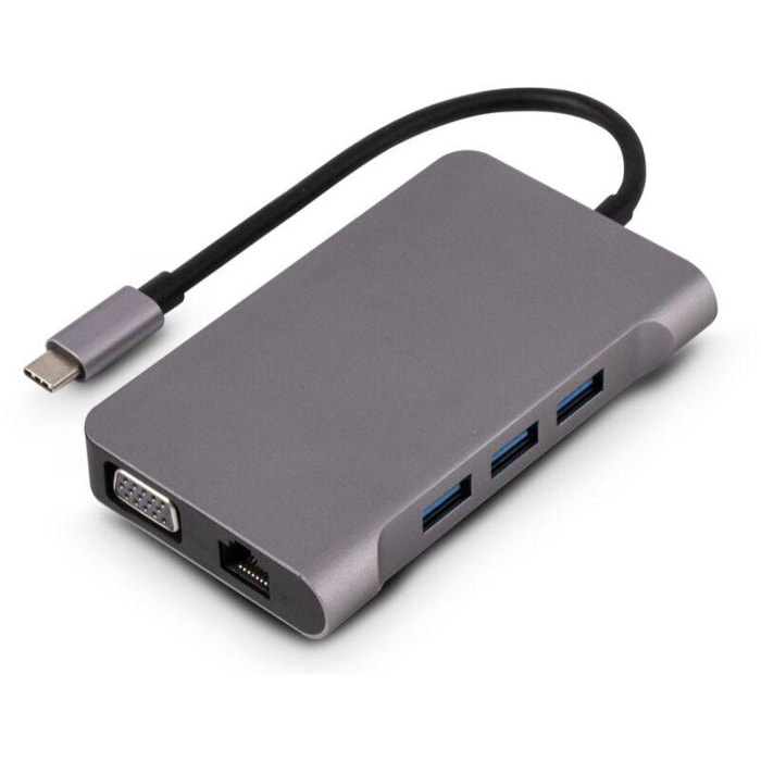 Hub USB C URBAN FACTORY USB-C/ multiports 10 en 1 power delivery