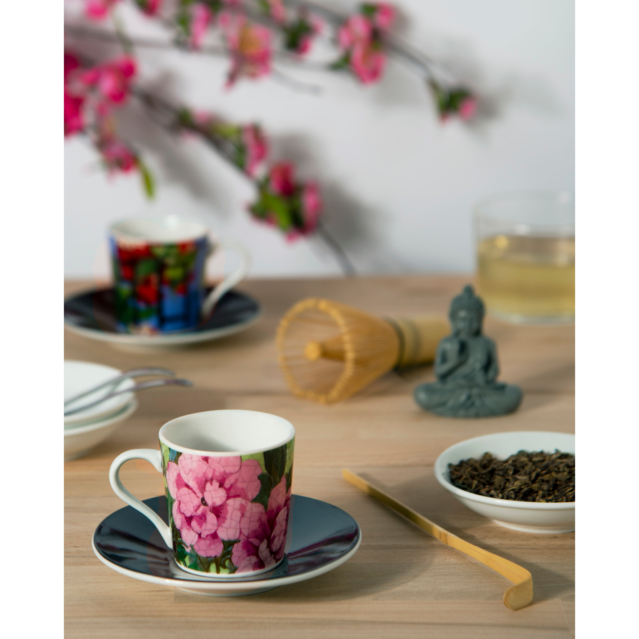 Set 6 Tazze Caffè con Piattino Excelsa – Furisode, Porcellana Multicolore