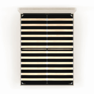 Lit avec tete de lit arrondie Louise - Velours beige