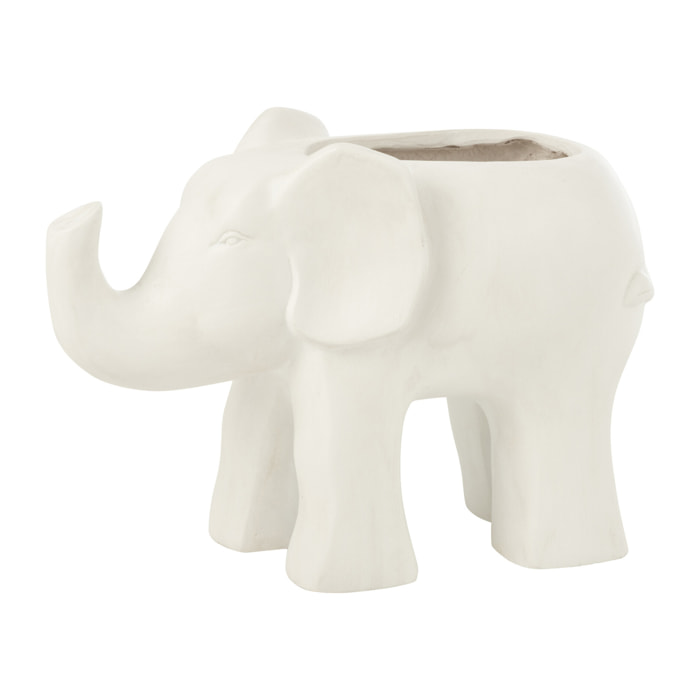 J-Line cache-pot Elephant - céramique - blanc - Ø 21.5 cm