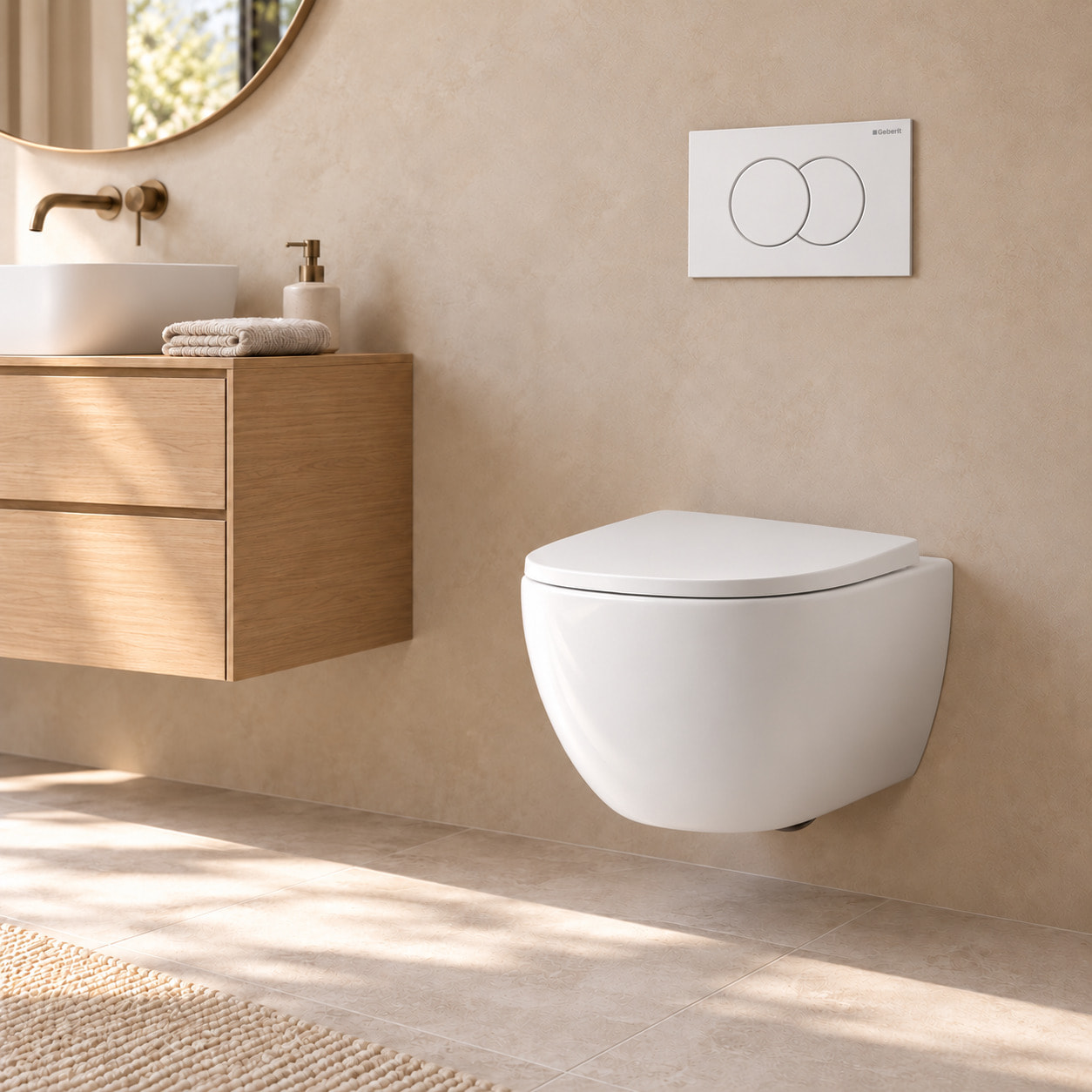 Pack WC Bâti support Geberit + WC Swiss Aqua Technologies Vortex sans bride + abattant SoftClose + plaque (VORTEXGEB3)