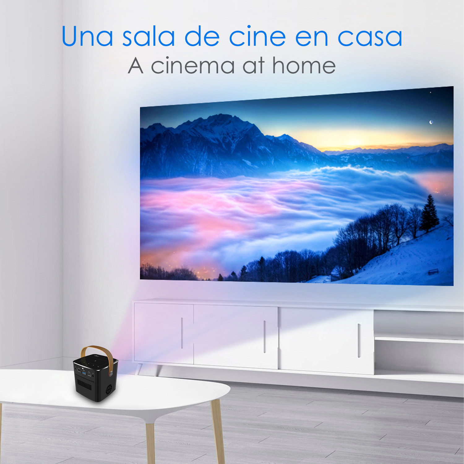Mini videoproiettore portatile LED P12, DLP. FullHD1080P. Android 9.0, Wi-Fi. Clonazione schermo. Batteria ricaricabile. Netflix, YouTube, ecc.
