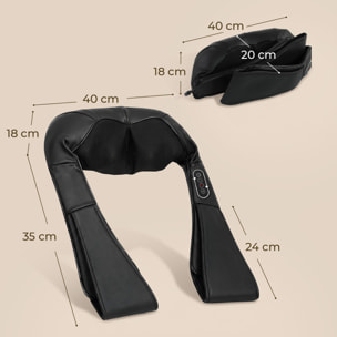 Masajeador Cervical y Espalda con Calor y 8 Nodos Shiatsu, 3 Intensidades de Amasamiento 3D Masajeador de Cuello y Hombros, para Aliviar la Fatiga Muscular en Casa, Oficina y Coche