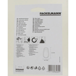 Lot de 2 crochets adhésifs à pince Fackelmann Tecno
